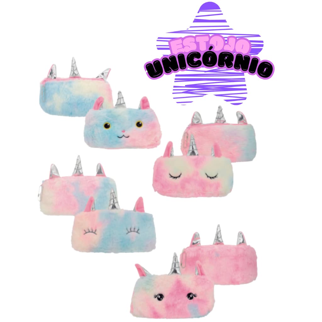 Estojo de Pelúcia Fofo Kawaii Papelaria Presente Luxo Organização Material Escolar