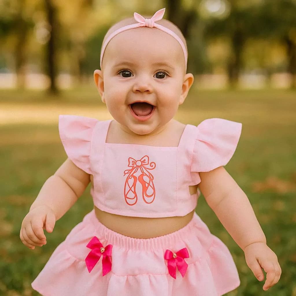 Jardineira Romper Body Temático de Bebê Menina Diversos Modelos