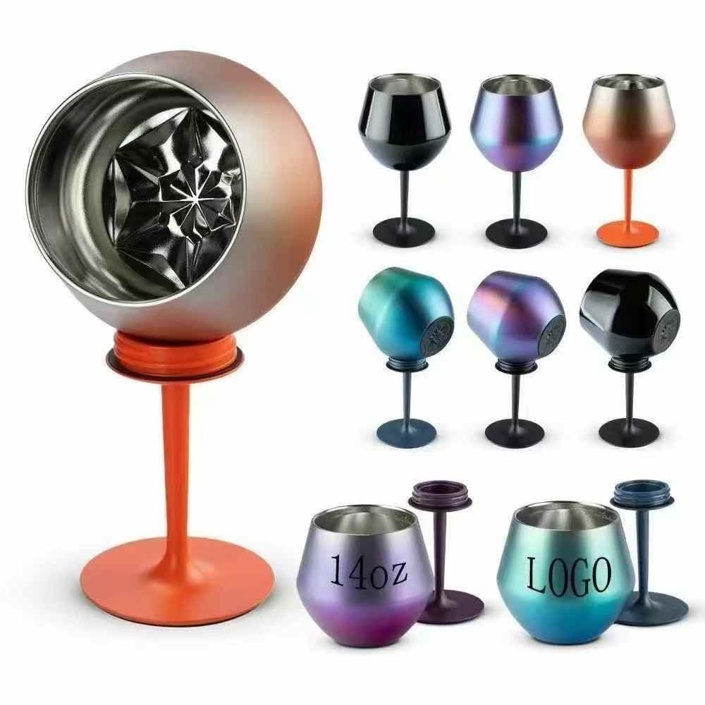 Copo De Coquetel 2 Em 1 420mlVinho Removível Forma De U  Isolamento Duplo Café Com De Aço Inoxidável