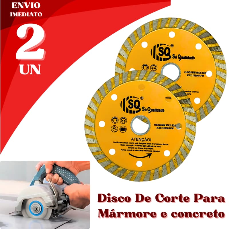 Kit 2 Disco De Corte Diamantado Premium, Corte Preciso em Mármore e Concreto