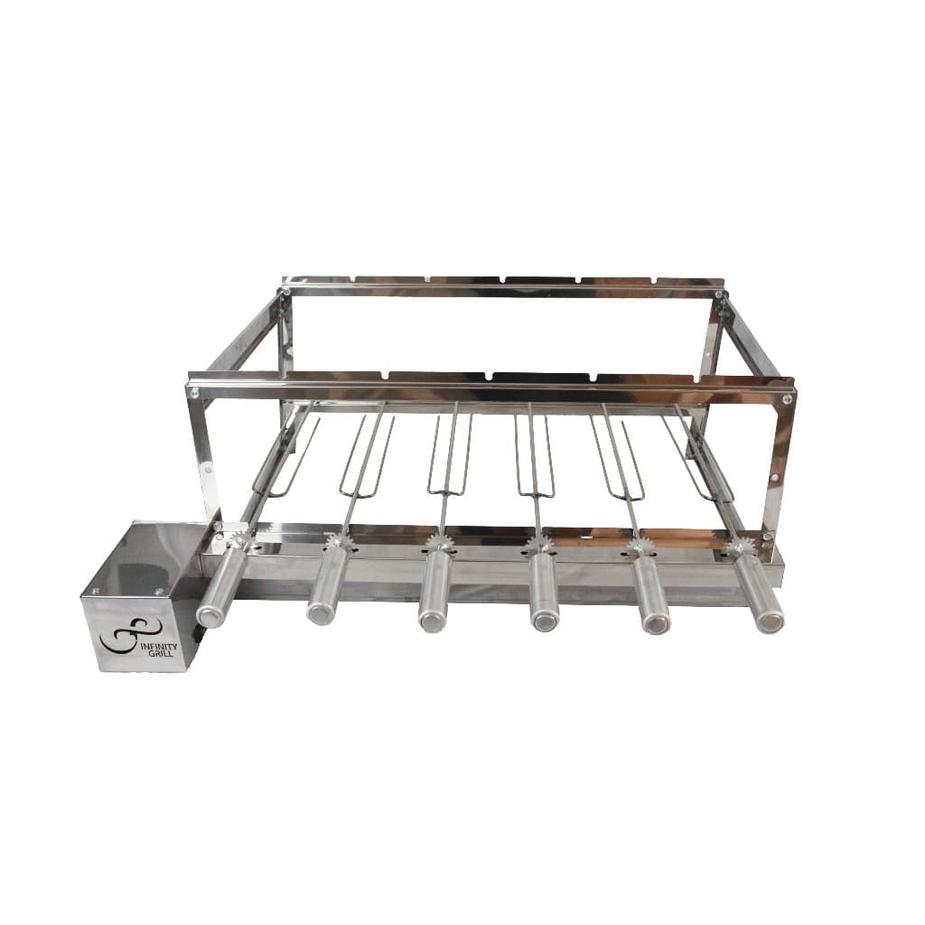 Churrasqueira giratoria gira grill 6 espetos em inox
