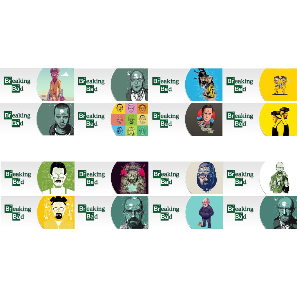 Kit 32 Estampas Impressas Sublimaticas Prontas Série Breaking Bad