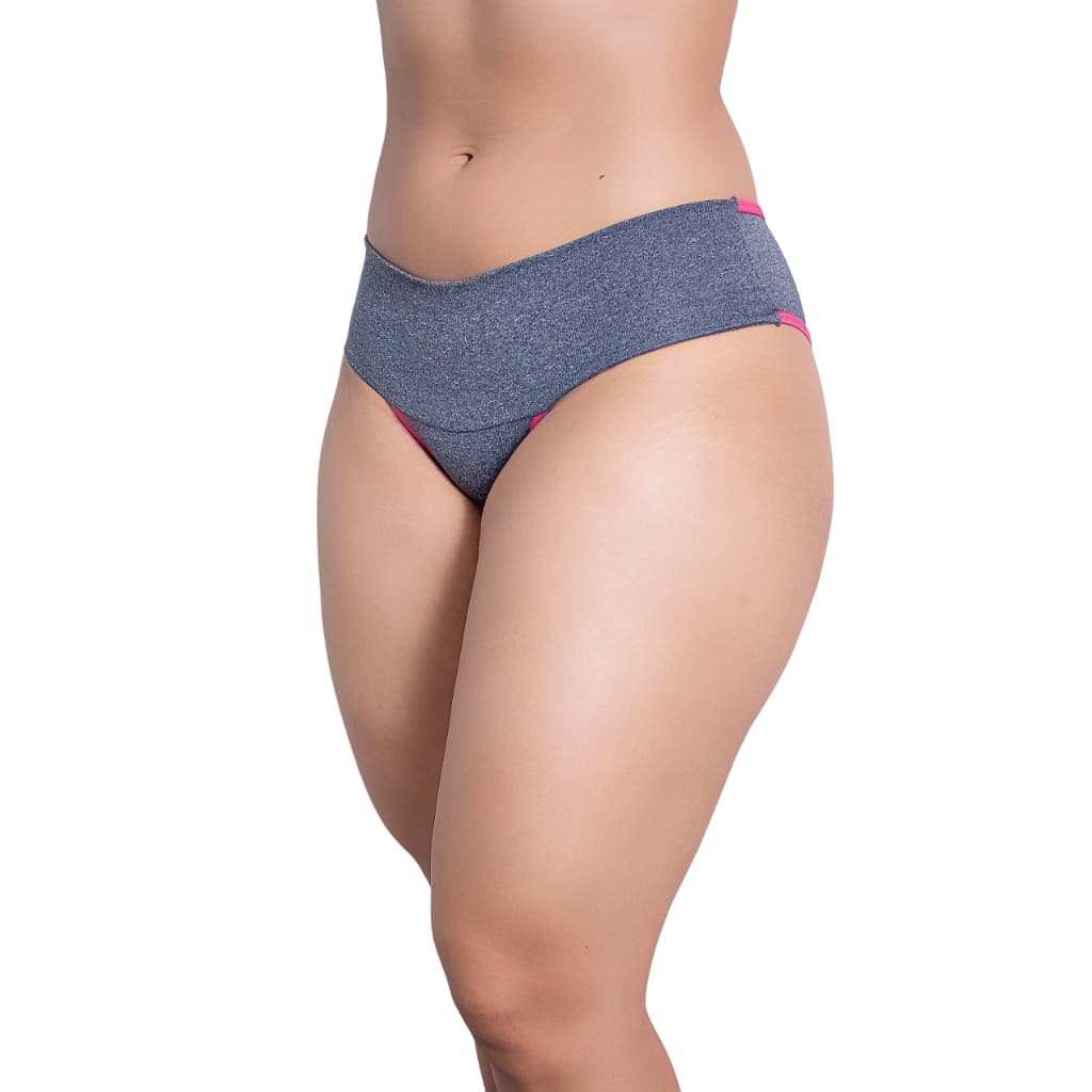 Kit 5 Calcinhas Fitness Modeladora Cós Alto Duplo Compressão Abdominal Segura Barriga Suplex