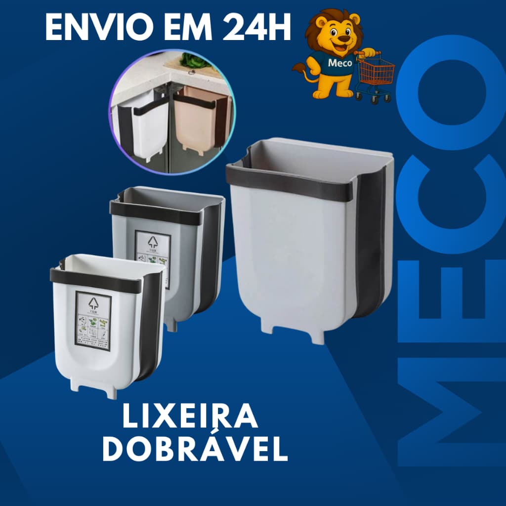 Lixeira Dobrável Branca Parede Economia Bancada Organização Moderna Cozinha Lixo Reciclável Sujeiras