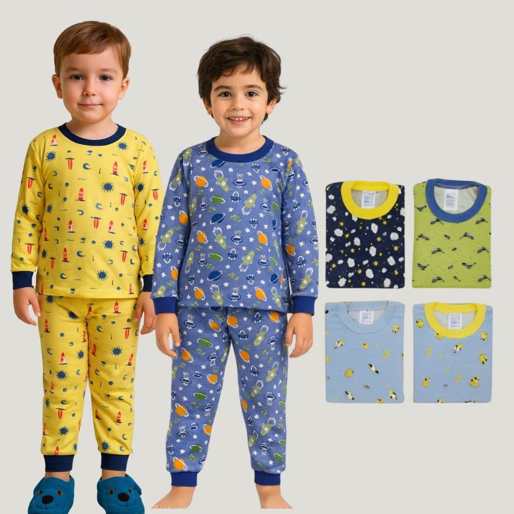Kit 3 Pijama Infantil Menino Masculino Suede 3 Blusas Manga Longa 3 Calças Para Dormir