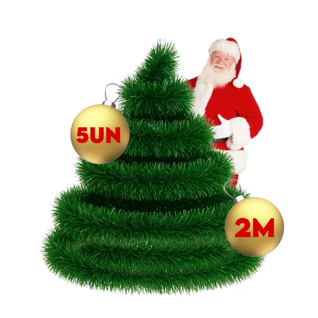 Festão Enfeite De Natal 2m Decoração Preencher Arvore Decorar corrimão e portas para o Natal