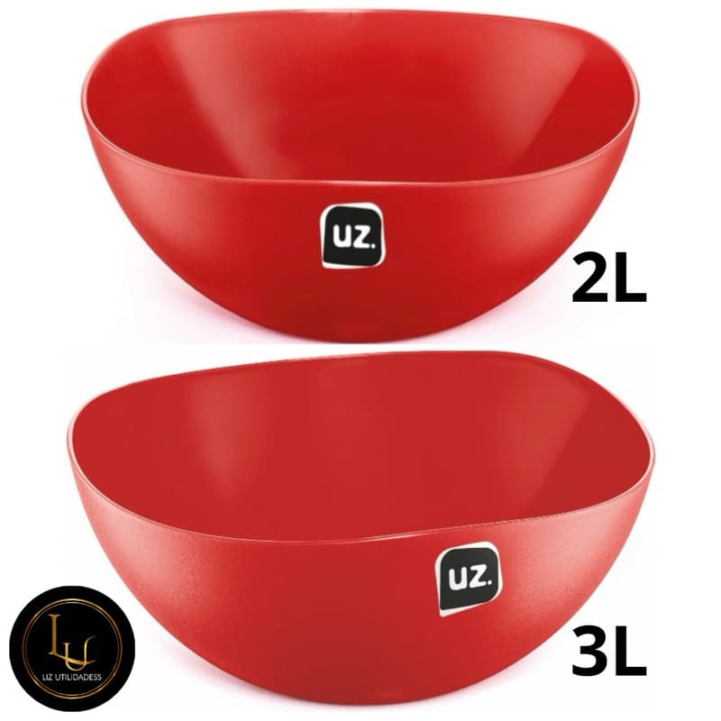 KIT COM 2 SALADEIRAS MULTIUSO DE 2L e 3L GOLD UZ.