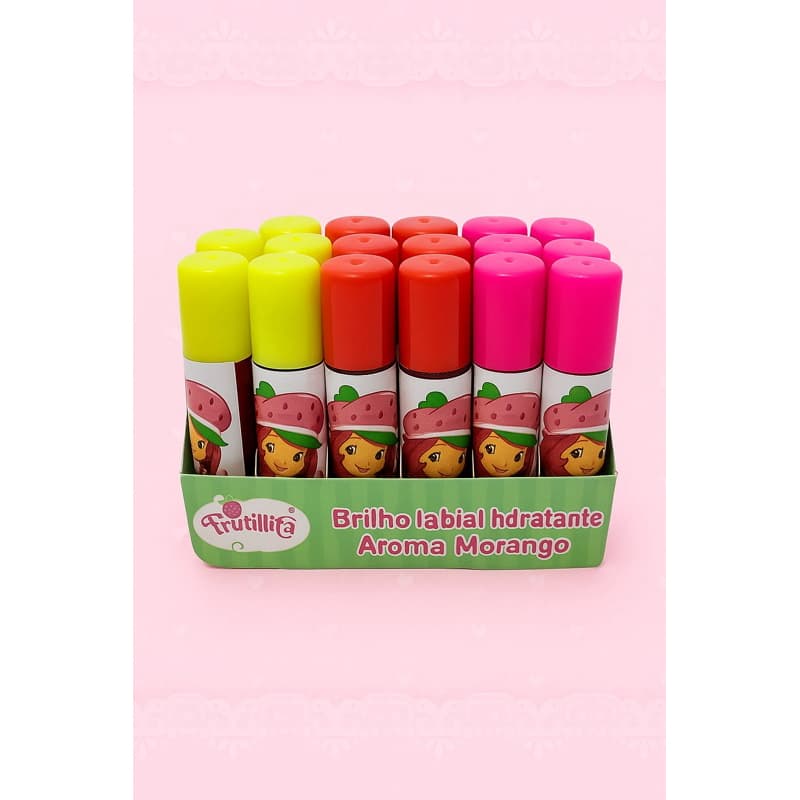kit Brilho Labial Moranguinho 06 Und - Cheirinho de Morango - Moranguinho - Dia das Crianças - Presente Meninas