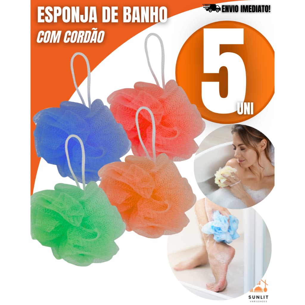 Esponja De Banho Com Alça – Limpeza Confortável E Fácil Para Sua Rotina