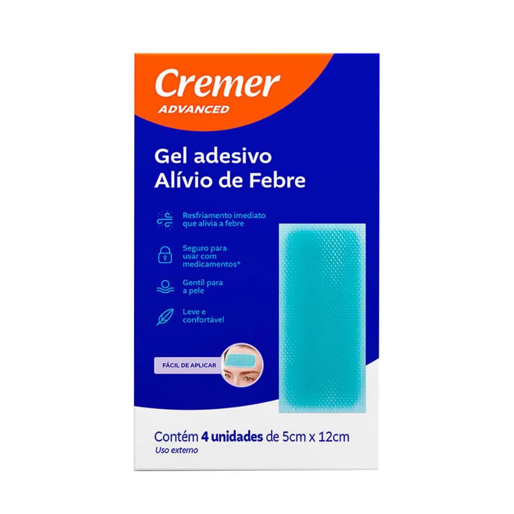 Compressa Refrescante Gel Adesivo Alívio de Febre Cremer Advanced 4uni