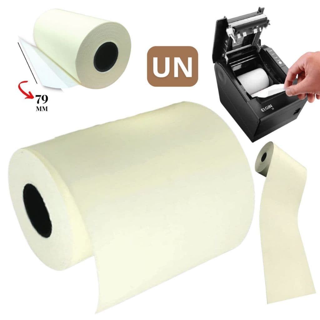 Bobina Termica 80X30 Cor Amarela Impressão Pdv Cupom Fiscal 1 Unidade