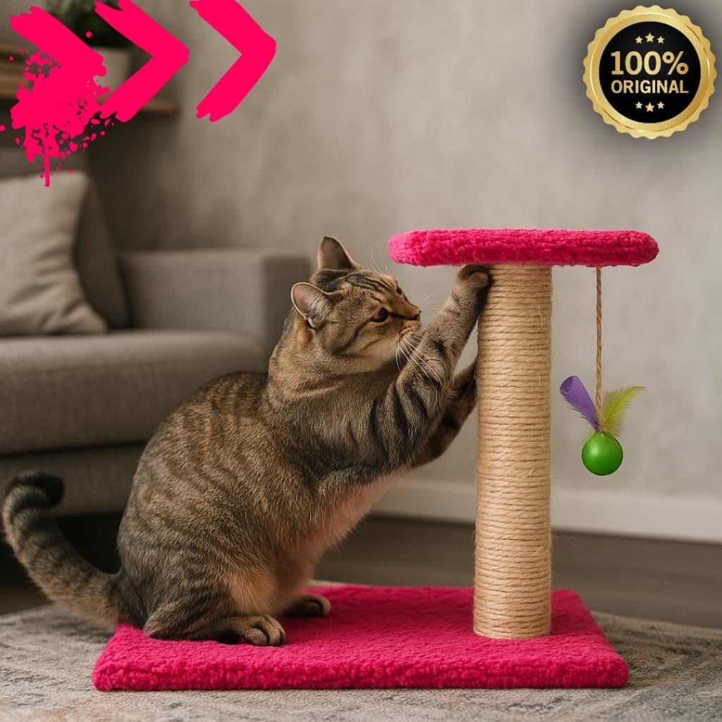 Arranhador Para Gatos Poste com Duas Bases e Brinquedo Exclusivo - Mola