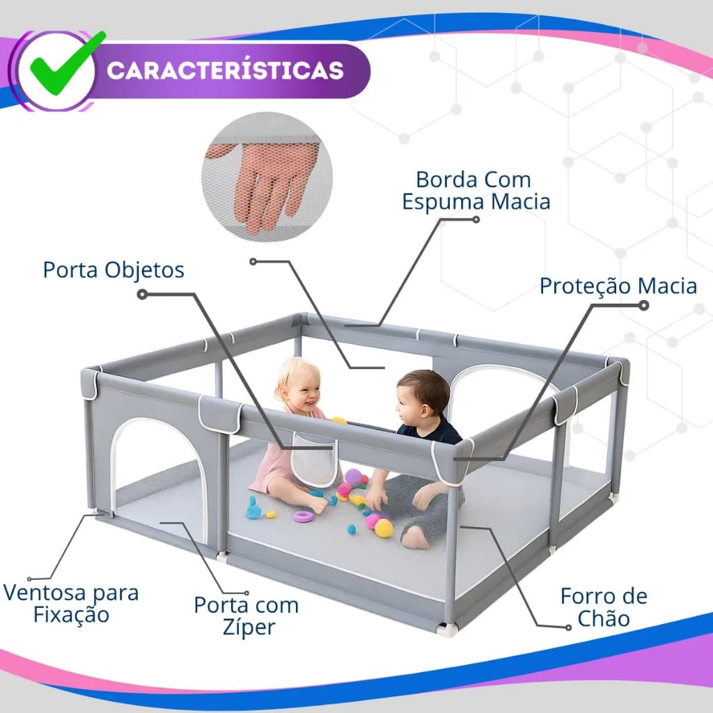 Cercado Para Bebe Cercadinho Infantil Chiqueinho Seguro Qualidade Excelente