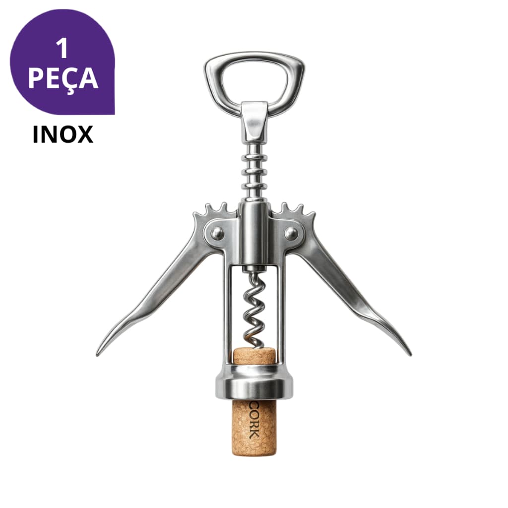 Saca-Rolhas de Aço Inox Premium para Vinho, Abridor de Garrafas Resistente e Elegante para Casa/Bar
