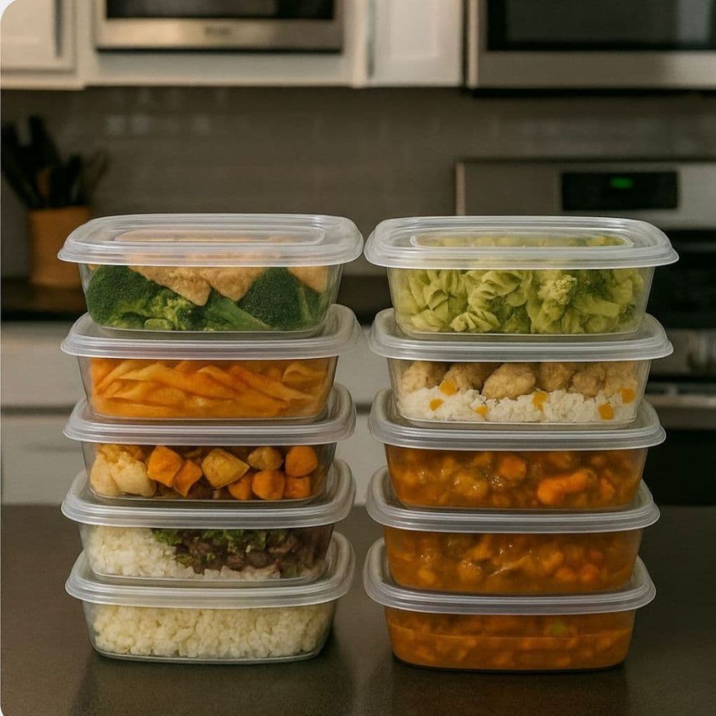 Kit Potes Marmitas 1000ml 1kg Transparentes Bpa Free Reutilizável Fitness Freezer Microondas Organizador De Alimentos