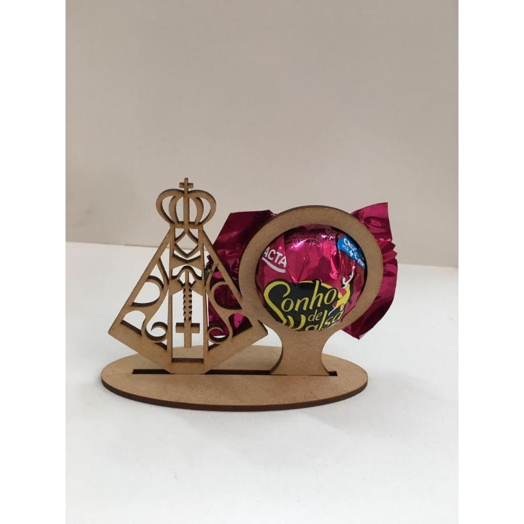 Kit Porta Bombom Nossa Senhora em MDF Lembrancinha Religiosa Criativa para Festas Eventos