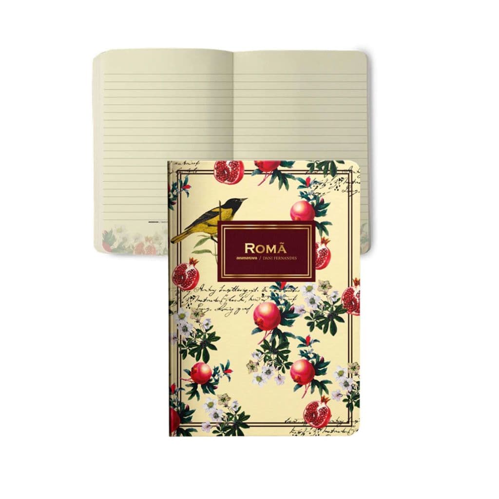 Caderno Perfumado Flex Romã 32 Folhas Pautadas | Dani Fernandes e Animativa - Medida : 15 cm x 21 cm