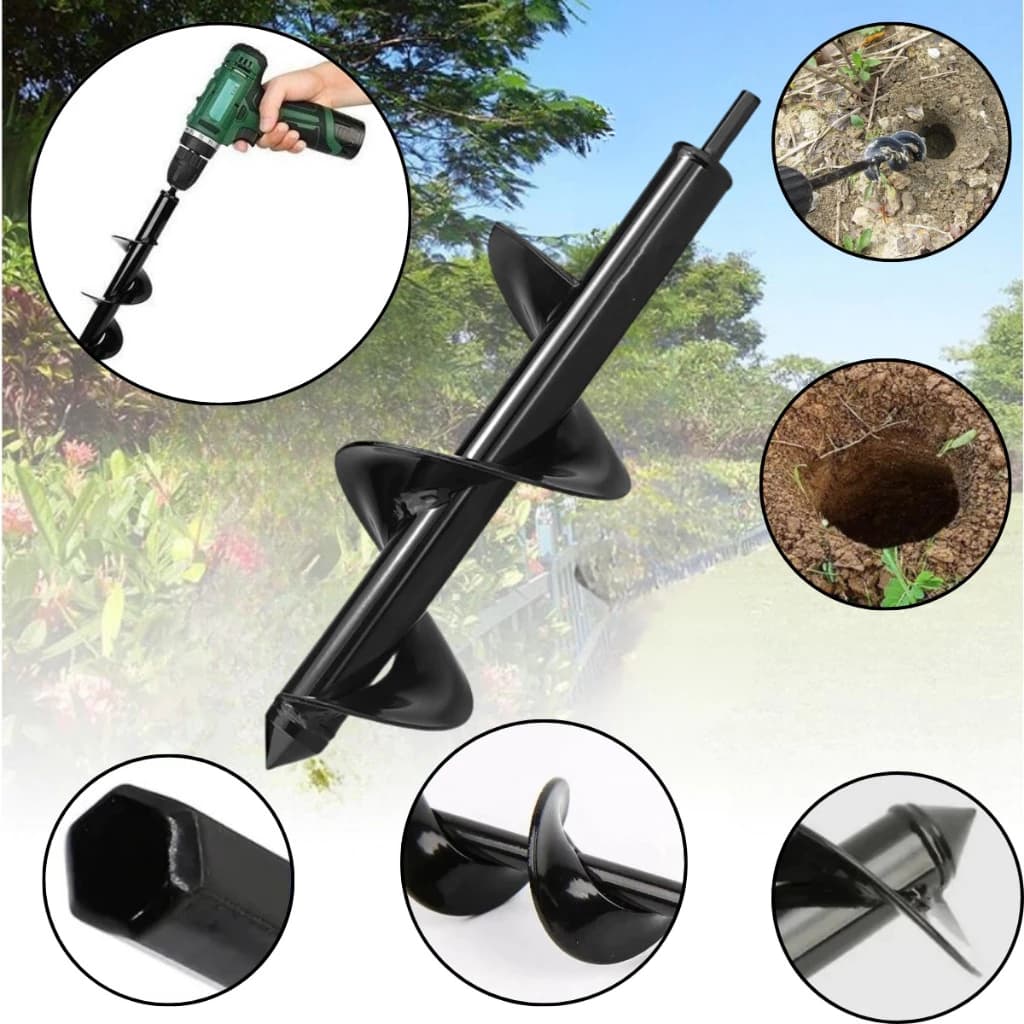 Broca Jardinagem Espiral Perfurador Solo Terra Jardim Espiral De Metal Plantas
