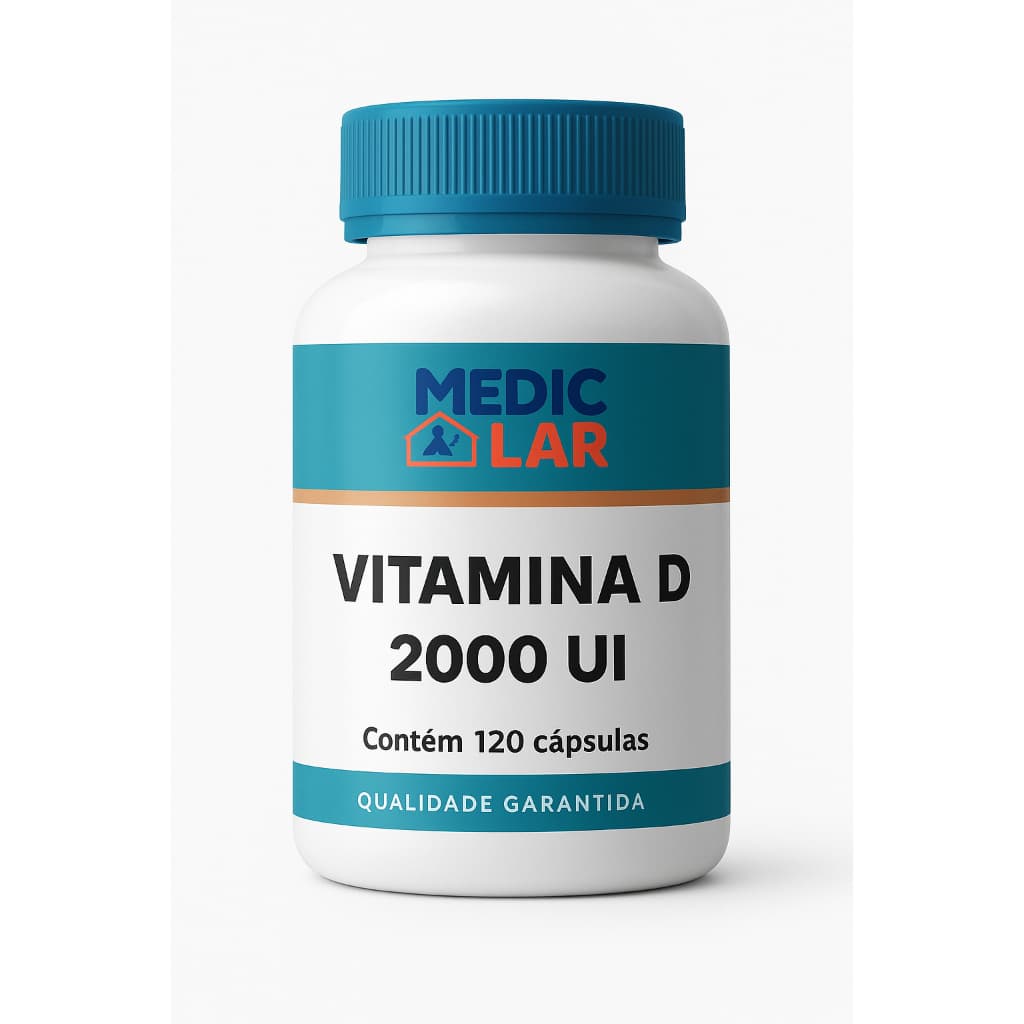 VITAMINA D3 2000ui PURA Colecalciferol Matéria Prima Importada 60, 90, 120 Cápsulas