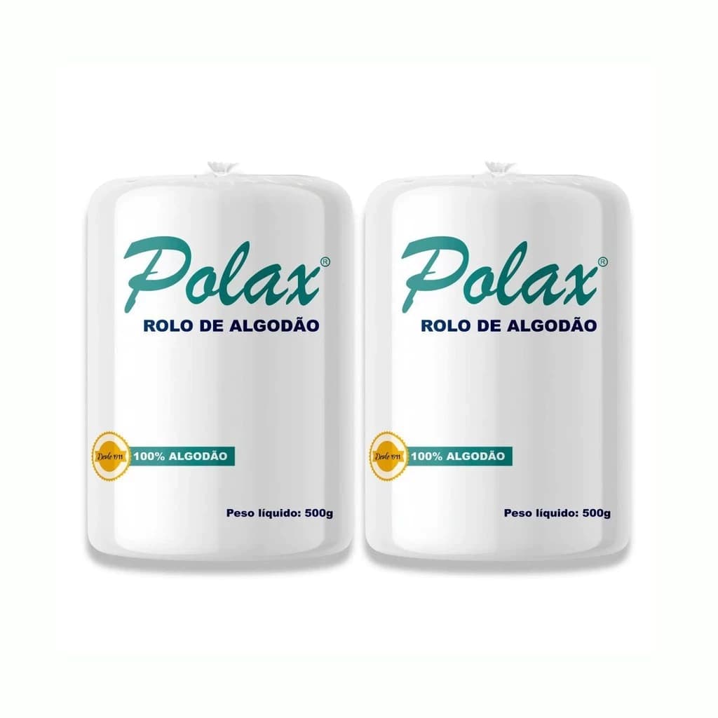 KIT COM 2 ALGODÃO ROLO 500G POLAX