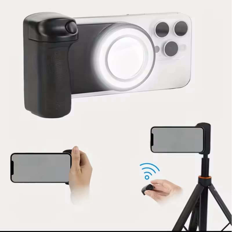 Magsafe smartphone câmer bluetooth câmera foto estabilizador com luz para iphone e Android