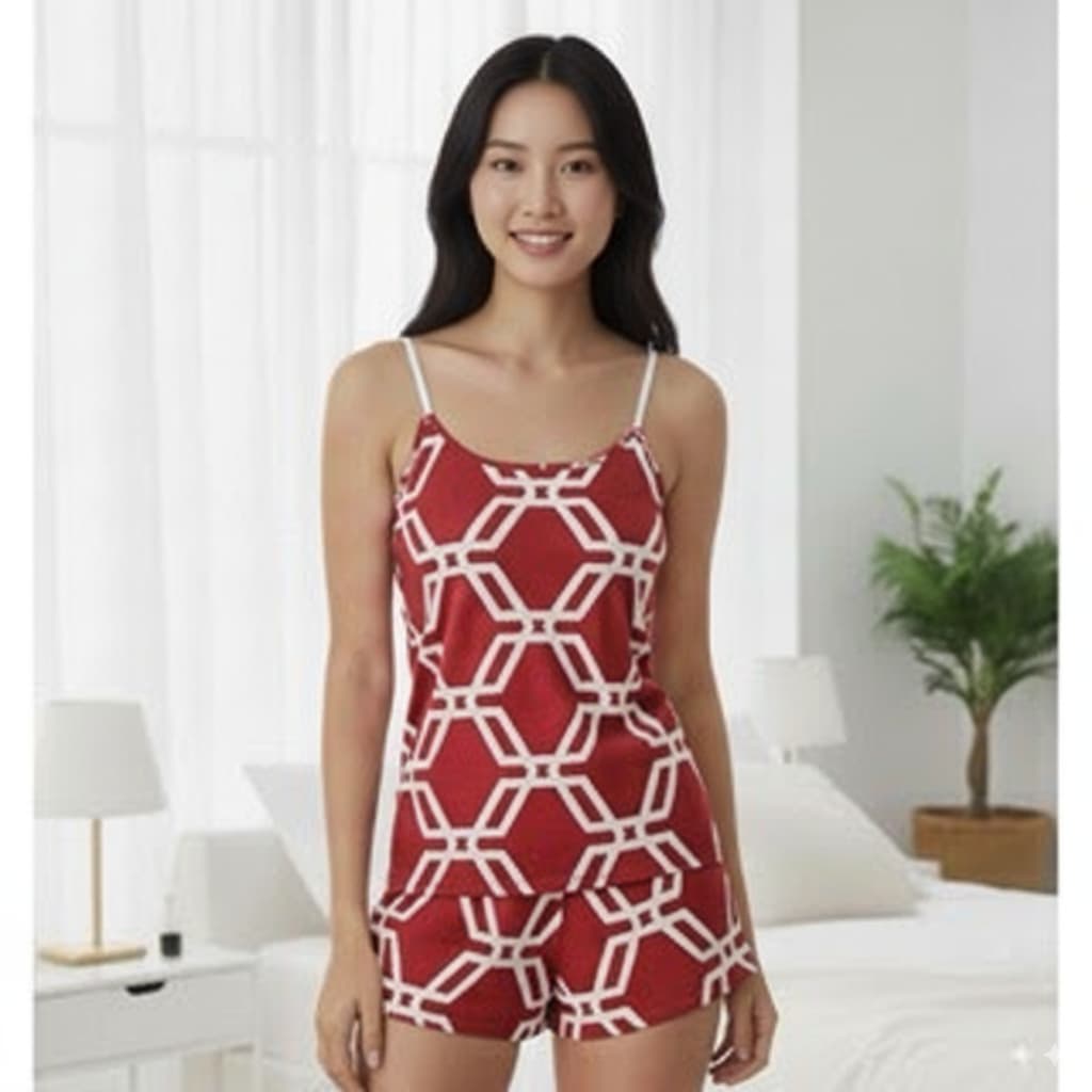 Pijama Regata de Alça Fina Short  Feminino– Conforto e Estilo