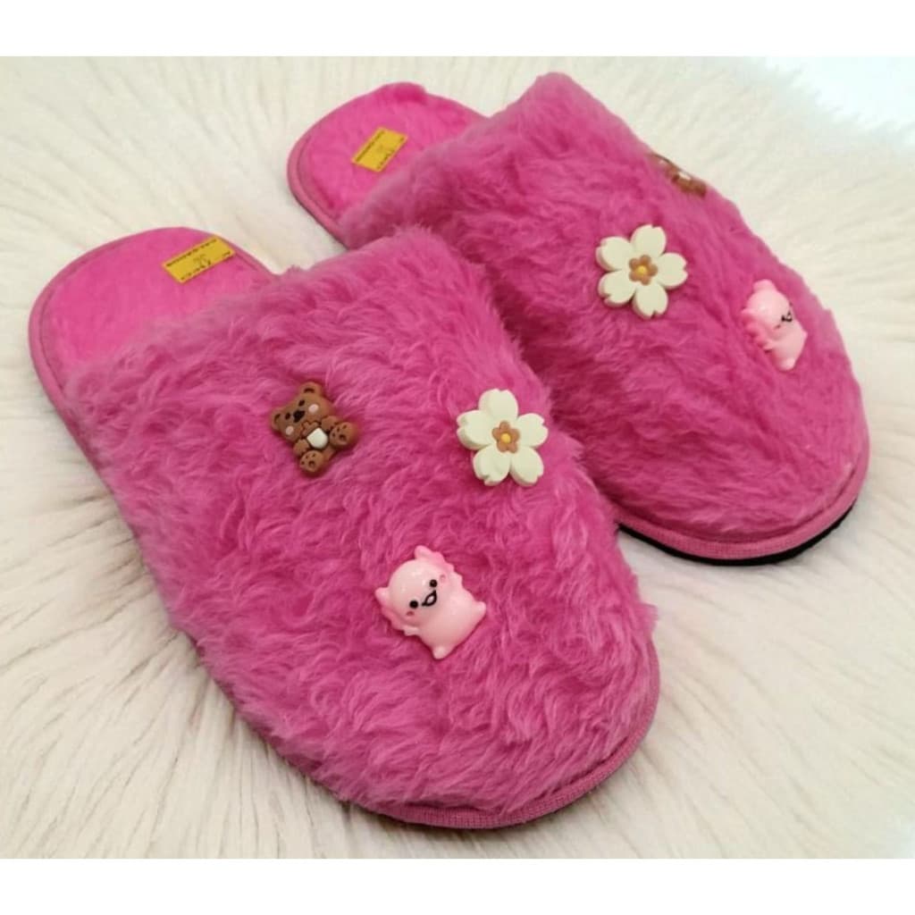 Pantufa de Pelúcia Com Enfeites coloridos Sortidos, Chinelo Confortável de Quarto Antiderrapante - Quentinho do 34 Ao 44