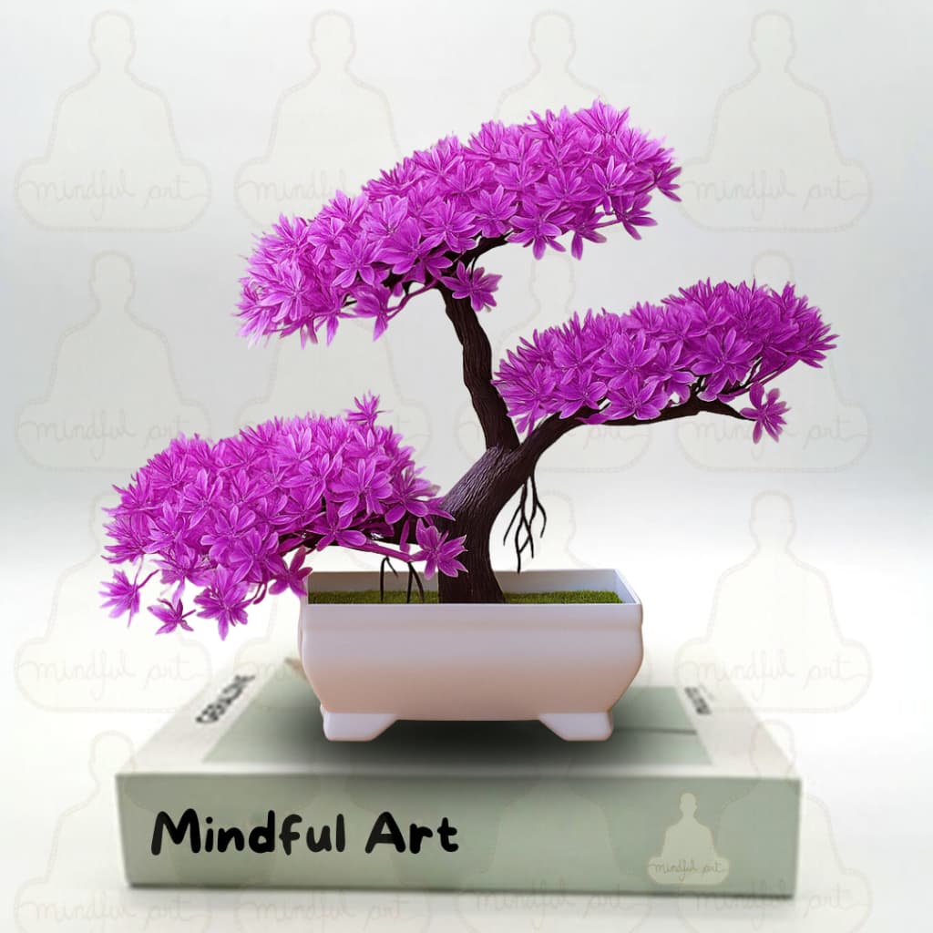 Planta Bonsai Artificial Nuvem com Folhagem Roxa - Estilo e Beleza sem Cuidados Decoração Zen