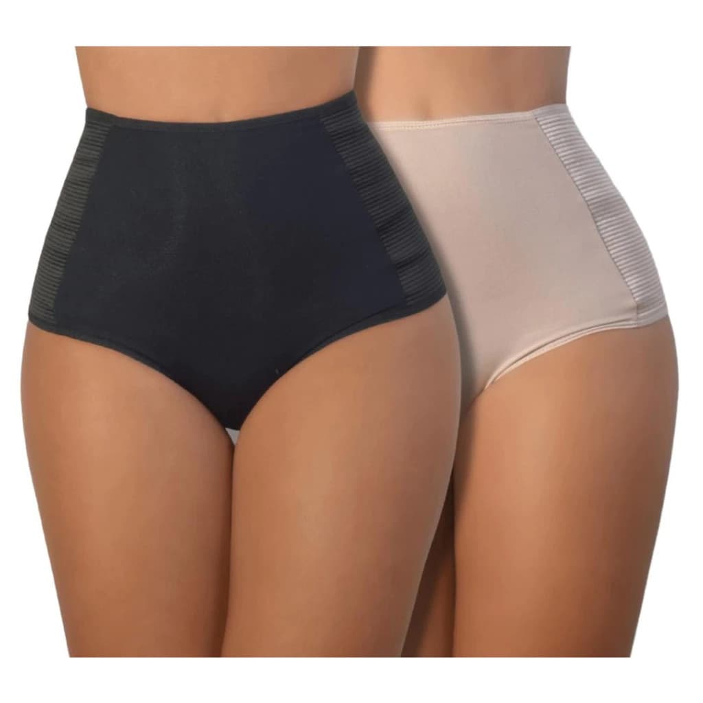 KIT com 2 Calcinhas galena Cinta Modeladora Cós Alto Segura Barriga Pós Parto Zero Barriga