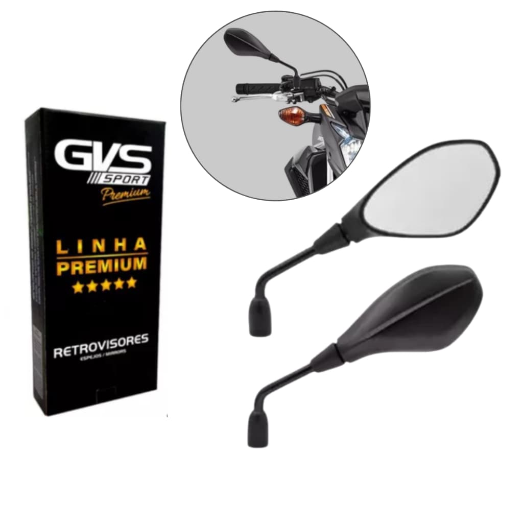 Retrovisor F800 GVS Fixo Lente Convexa Para Moto Honda ou Yamaha Par