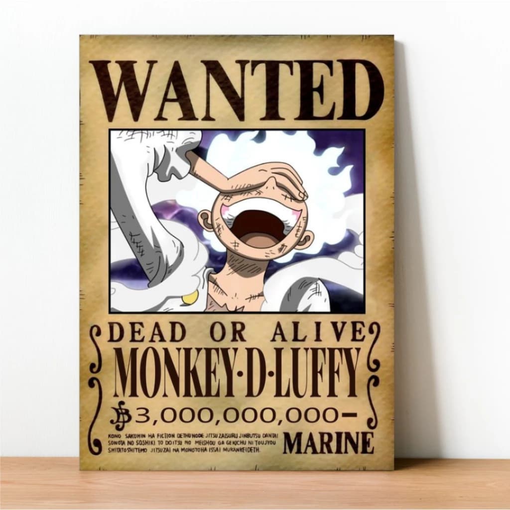 Kit 5 Placa Decorativa One Piece Wanted Recompensa Coleção Exclusiva MDF Tamanho 20X30cm Já Acompanha Dupla Face