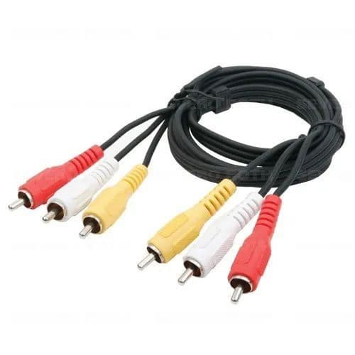 Cabo Áudio E Vídeo Rca Coaxial 3 Vias X Rca 3 Vias 1,50m ( Cod 04 )