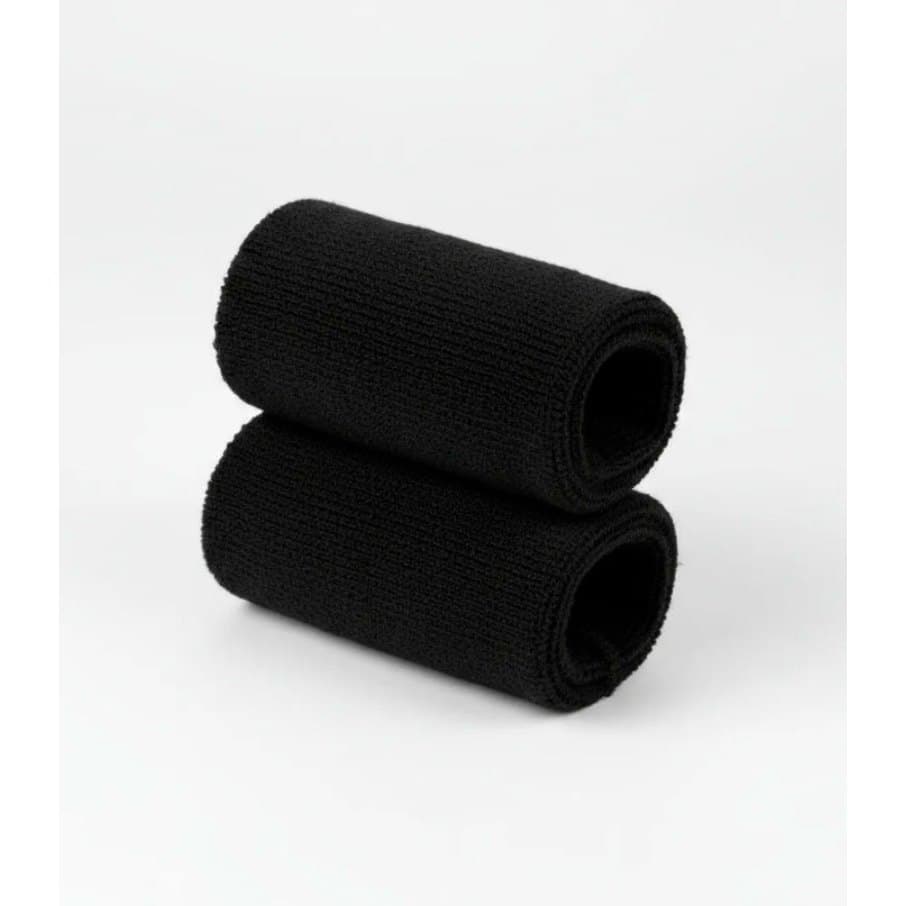 Munhequeira Toalha Esportiva 15 cm Cor Preta Absorve Suor 2 Unidades