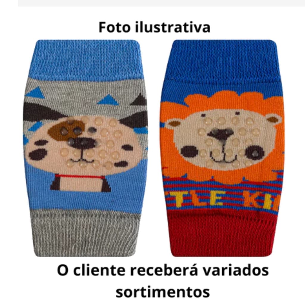 Joelheira Antiderrapante bebê punho soft Kit com 2 pares