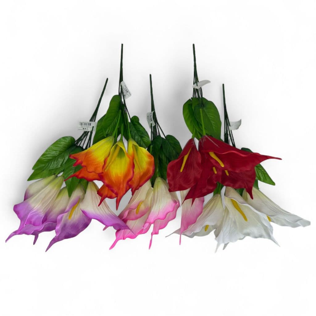 Buquê Copo De Leite Artificial 5 Flores ideal para arranjos e decoração de casa, festas e eventos
