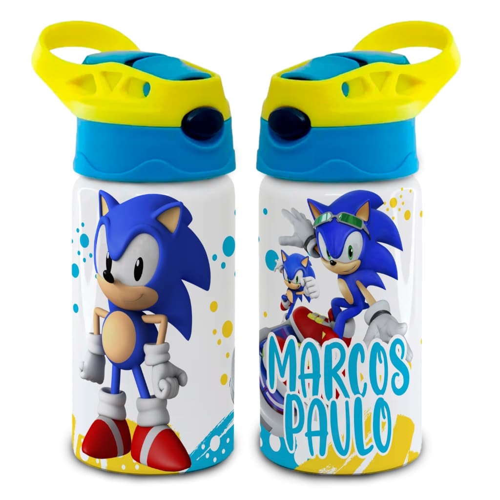 SQUEEZE GARRAFA SONIC PERSONALIZADO COM NOME LANCHEIRA ALUMÍNIO OU TÉRMICA INOX ESCOLA
