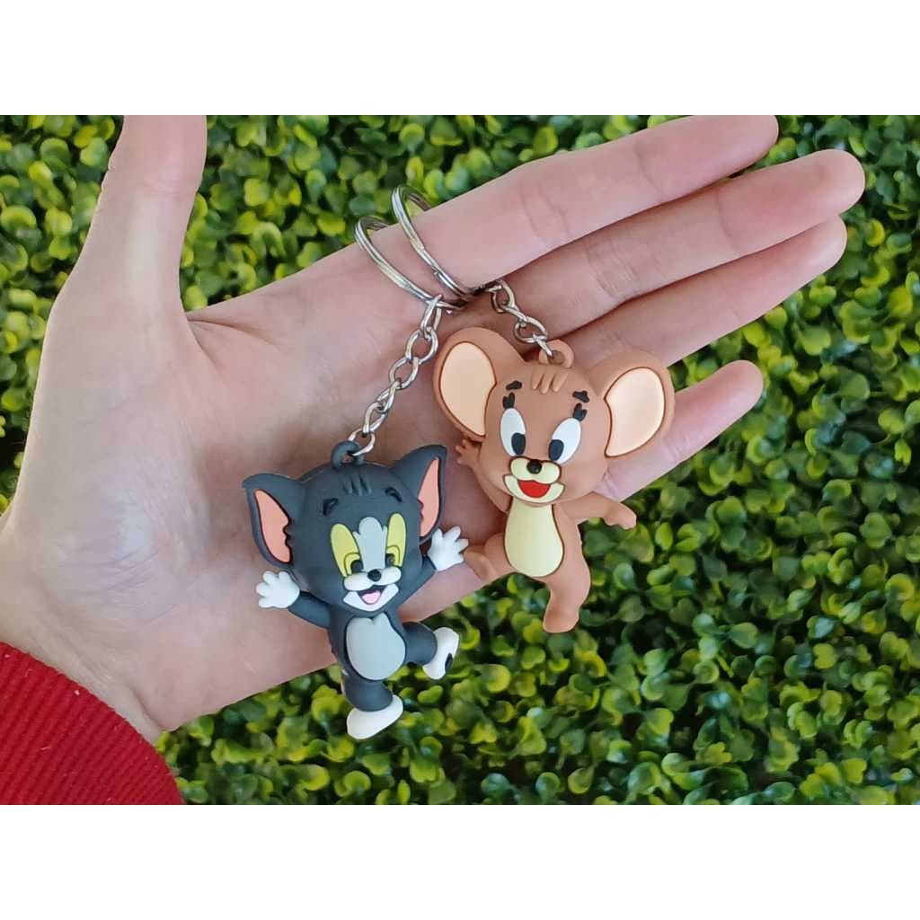 Chaveiro 3D Silicone/Borracha Tom e Jerry – Desenho Animado Clássico