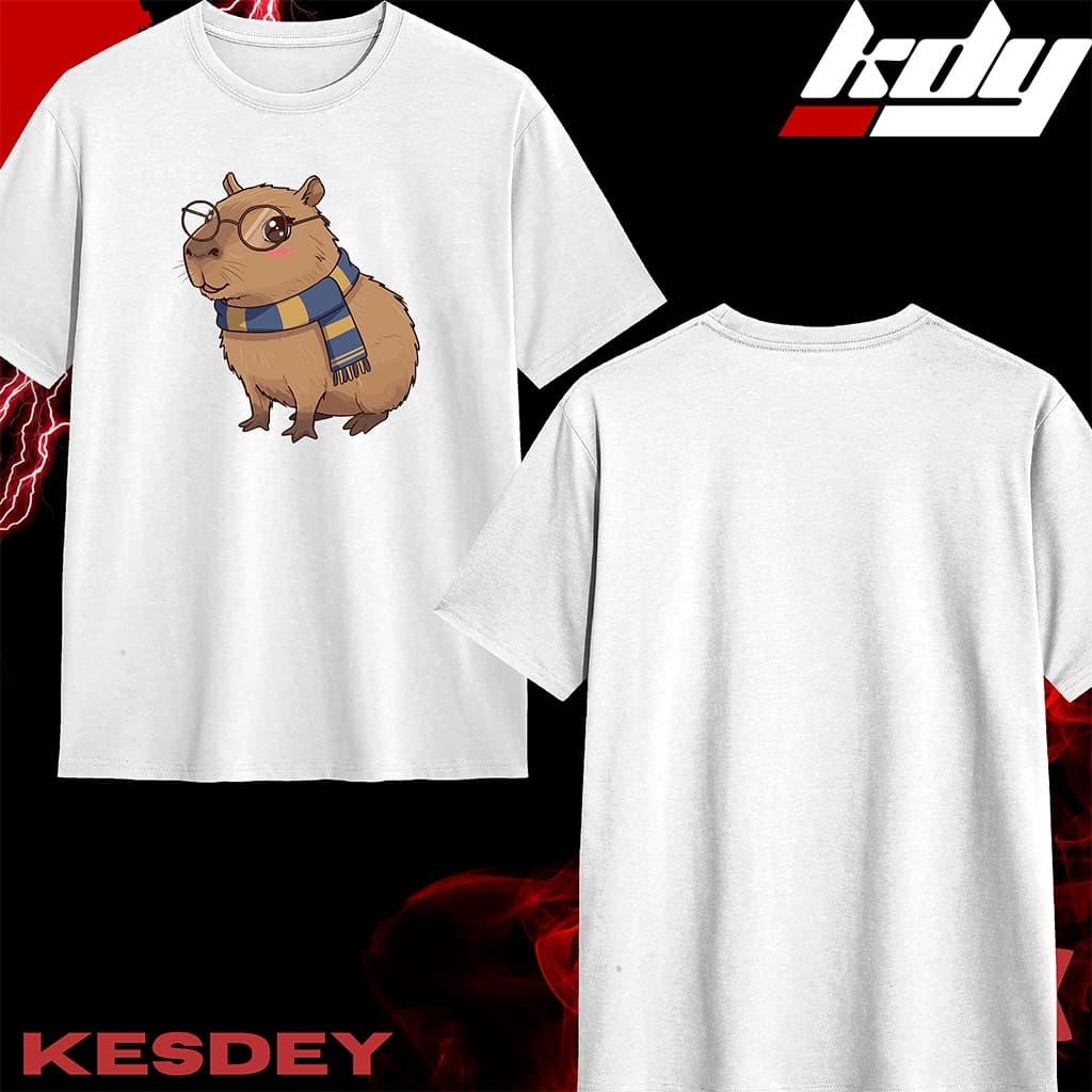 Camiseta Streetwear Masculina Feminina camisa 100% Algodão Estampada CAPIVARA CACHECOL AZUL