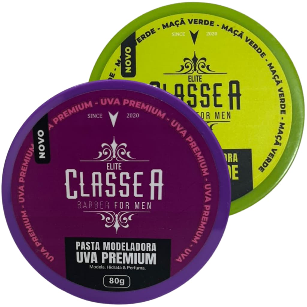 Pomada Para Cabelo Classe A Barber Maça Verde e Uva Premium Modela Hidrata Perfuma 80g