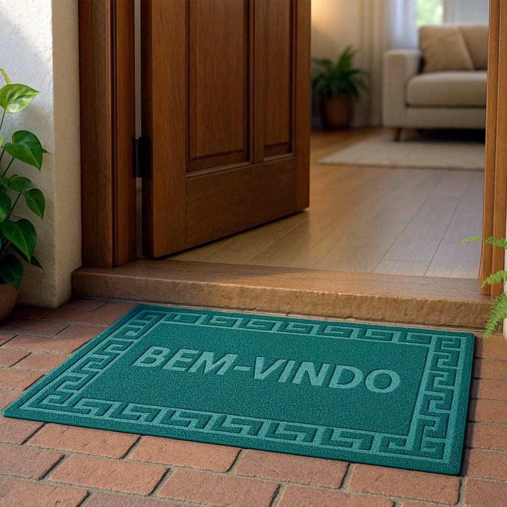 Tapete Sala porta entrada Bem Vindo Capacho Emborrachado Antiderrapante