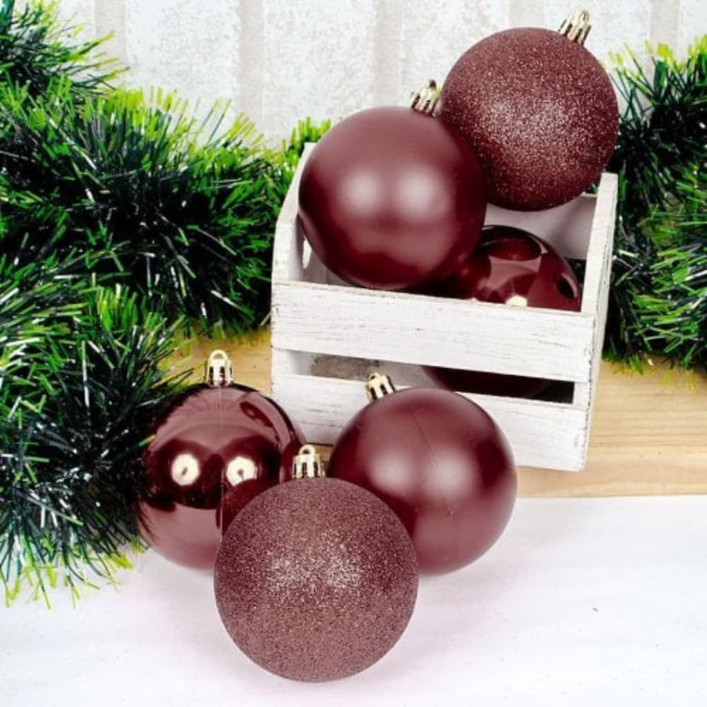 Kit 9und 6cm Bolas de Natal Fosca Lisa Glitter