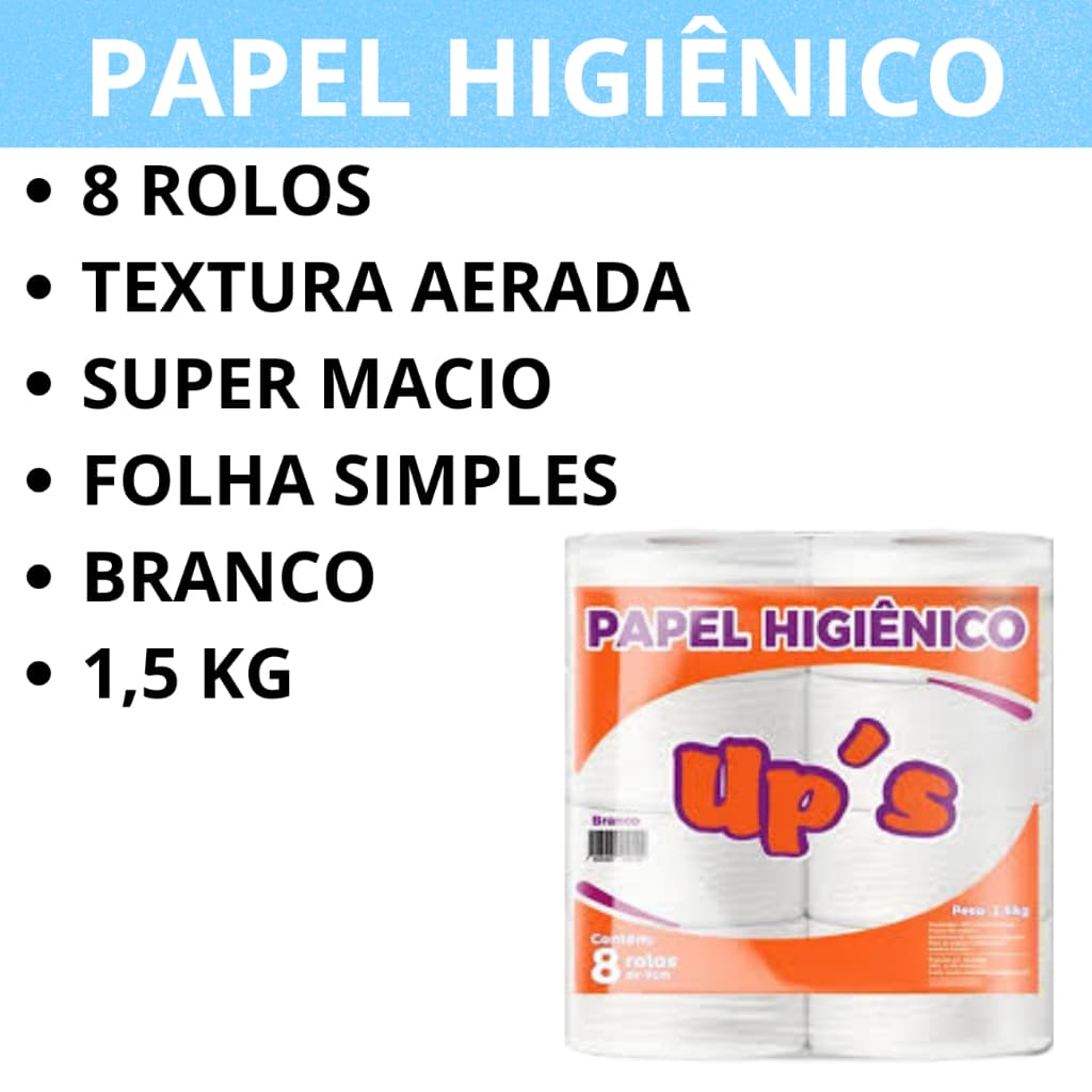 PAPEL HIGIENICO BIG ROLL UPS - BRANCO PT. 08 UND