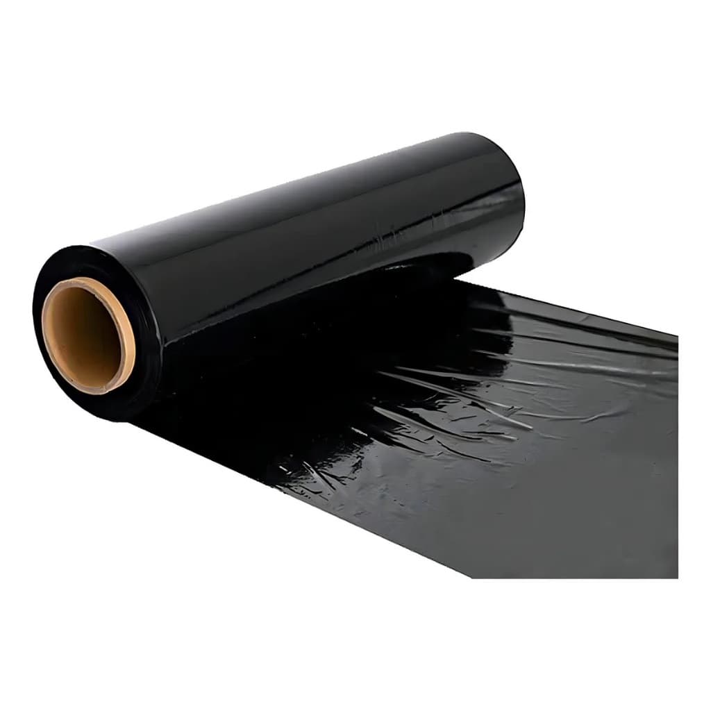 Rolo Bobina Plástico Filme Stretch Preto Para Embalagem 3kg 500MM x 0,025