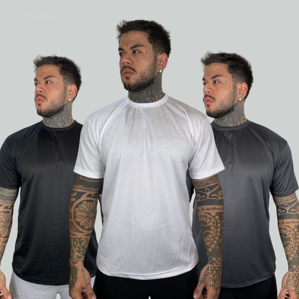 Kit 3 Camisetas Masculina Dry Academia Corrida Esportiva .