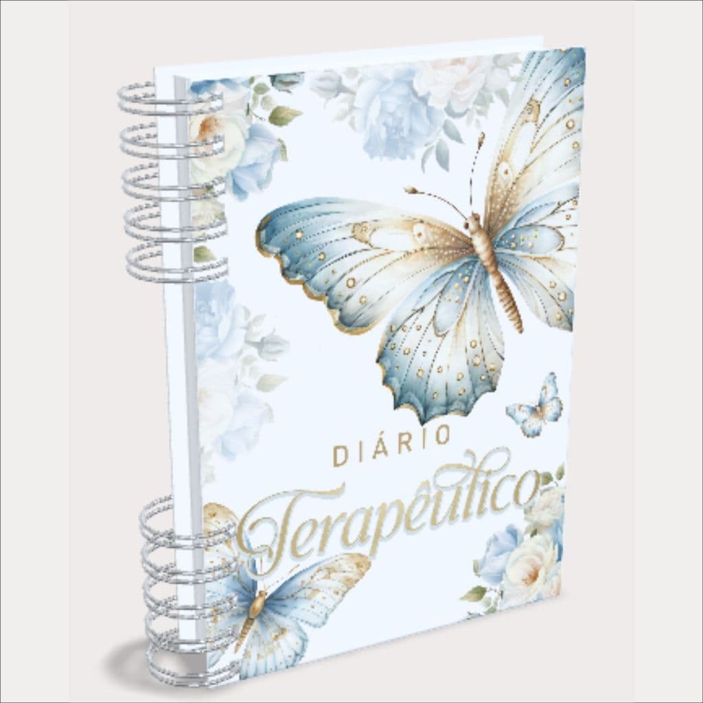 Diário Terapêutico Borboleta Floral |  Agenda Terapia | Autocuidado e Amor Próprio