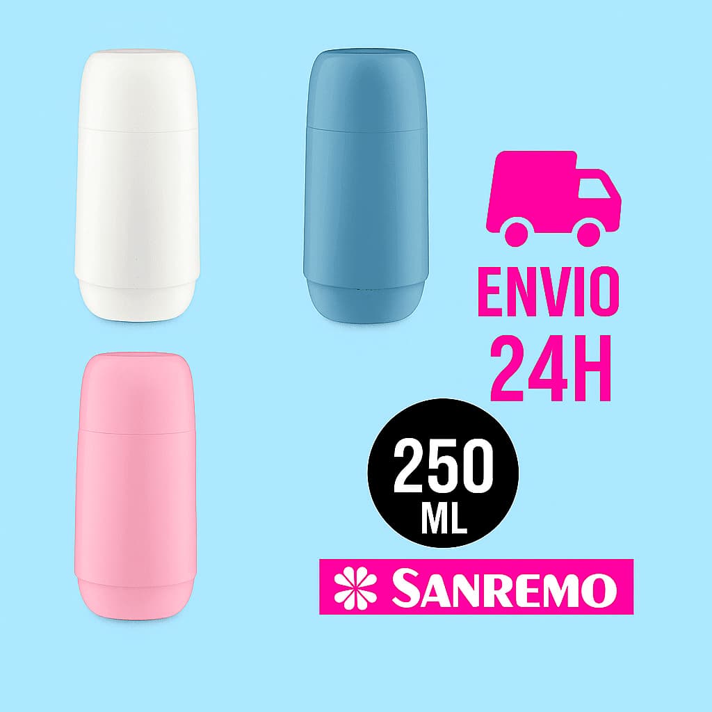 Sanremo Garrafa Térmica 250ml – Ideal para Passeios, 6h Quente e 12h Gelada