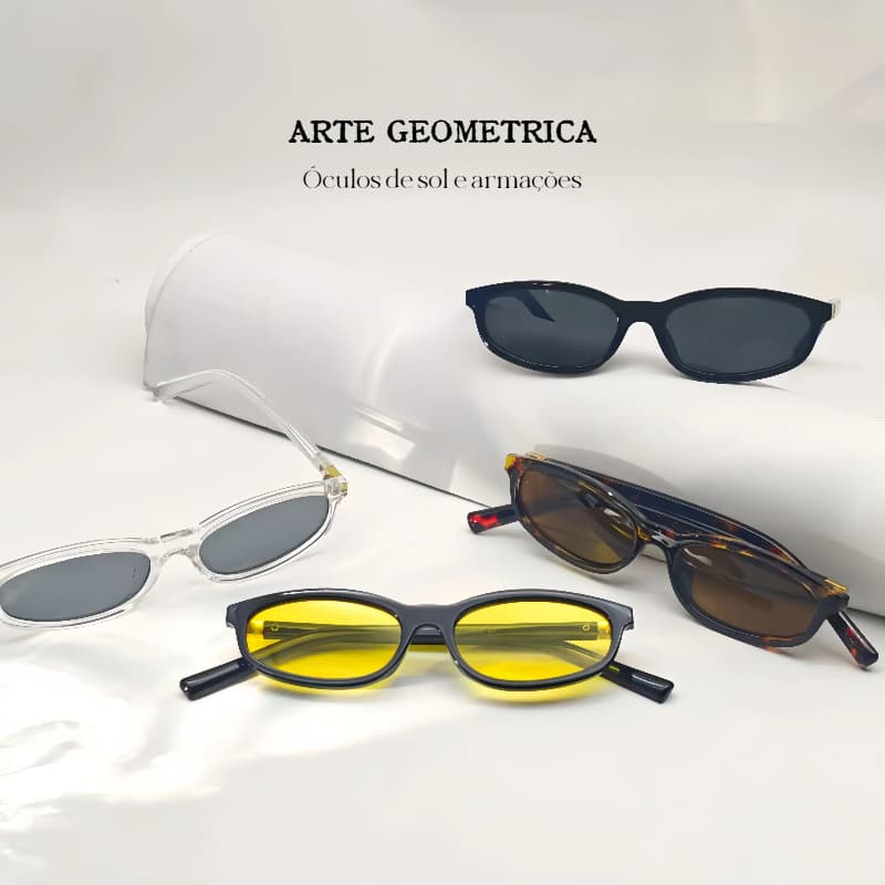 【Arte】Óculos de sol e armações丨Óculos de sol estreitos retrô da moda