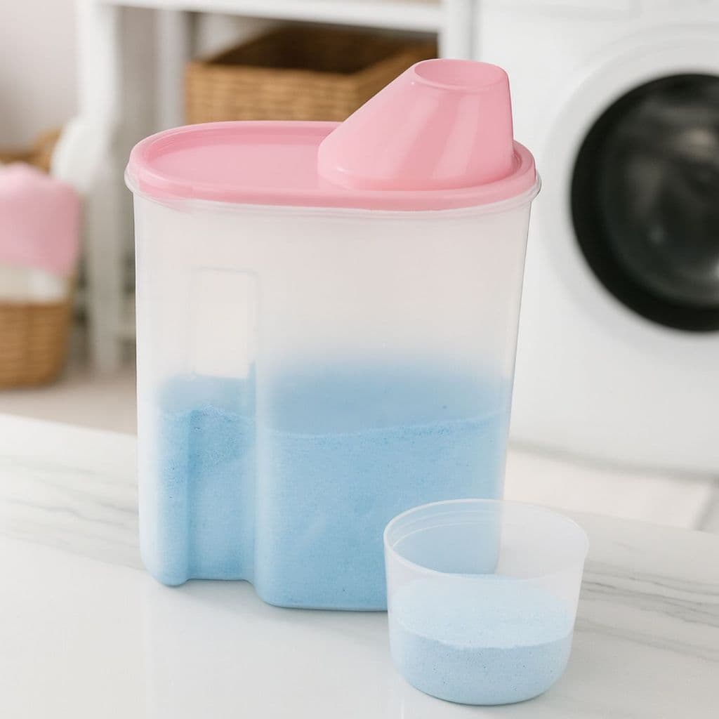 Porta Sabão Multiuso 1,7 Litros Transparente com Tampa Rosê
