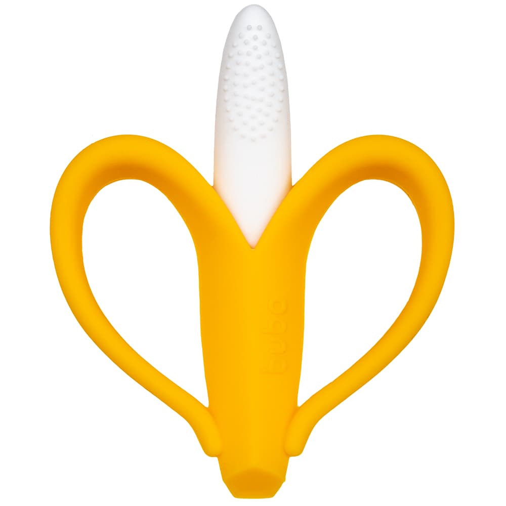 Mordedor para bebê silicone bananinha escova dentes alívio Buba
