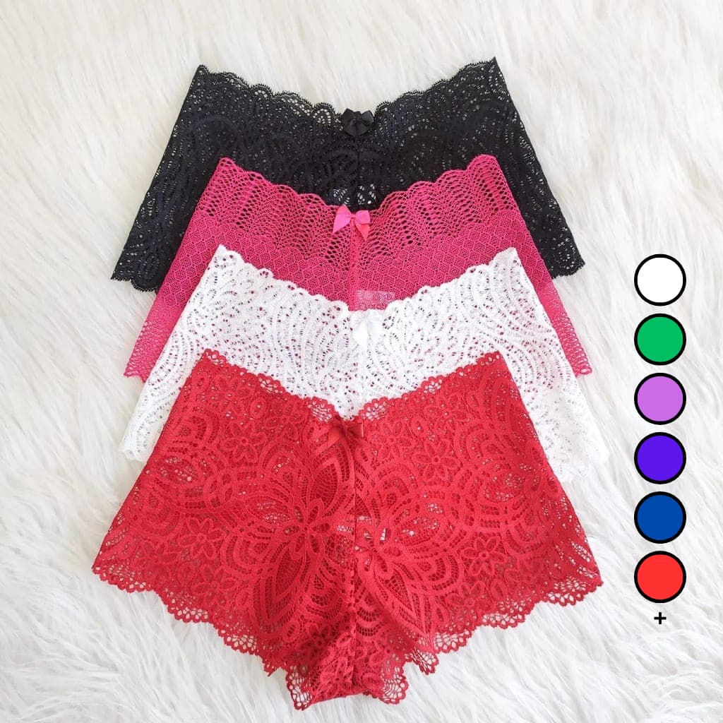 Kit 3,5 ou 10 Calcinhas Caleçon Short Renda Conforto Ideal
